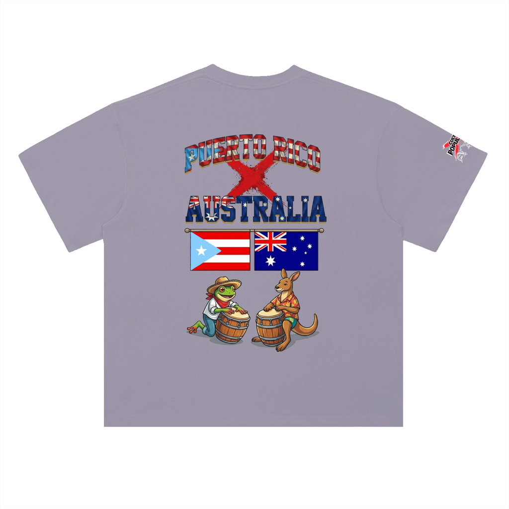 PREORDER: Music & Love Are Universal – Puerto Rico x Australia Tribute Tee (Heavyweight Drop Shoulder Cotton T-Shirt)