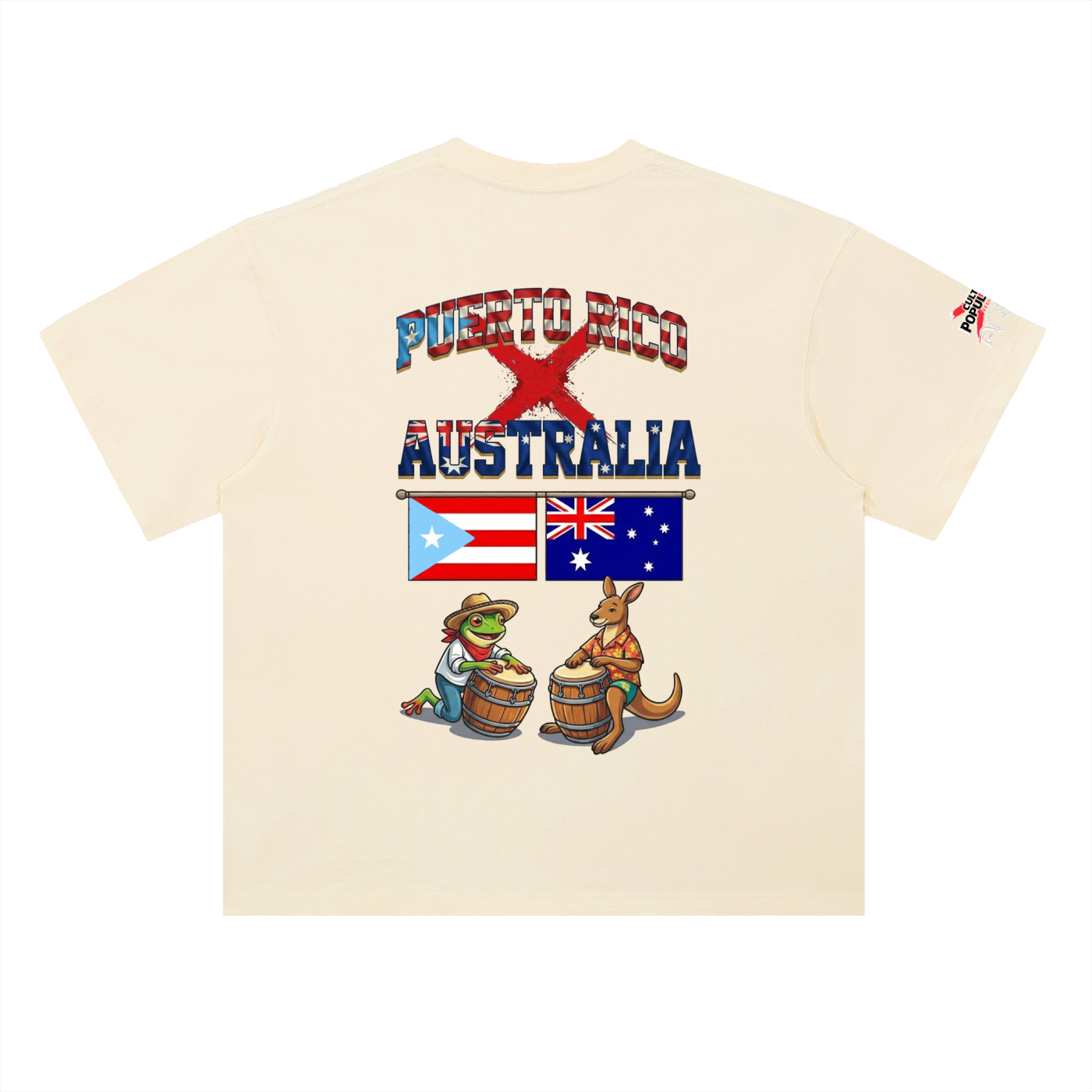 PREORDER: Music & Love Are Universal – Puerto Rico x Australia Tribute Tee (Heavyweight Drop Shoulder Cotton T-Shirt)