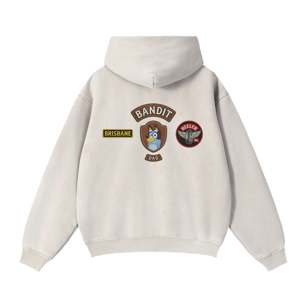 Bad to the Bone Bandit Zip Through Boxy Fleece Hoodie