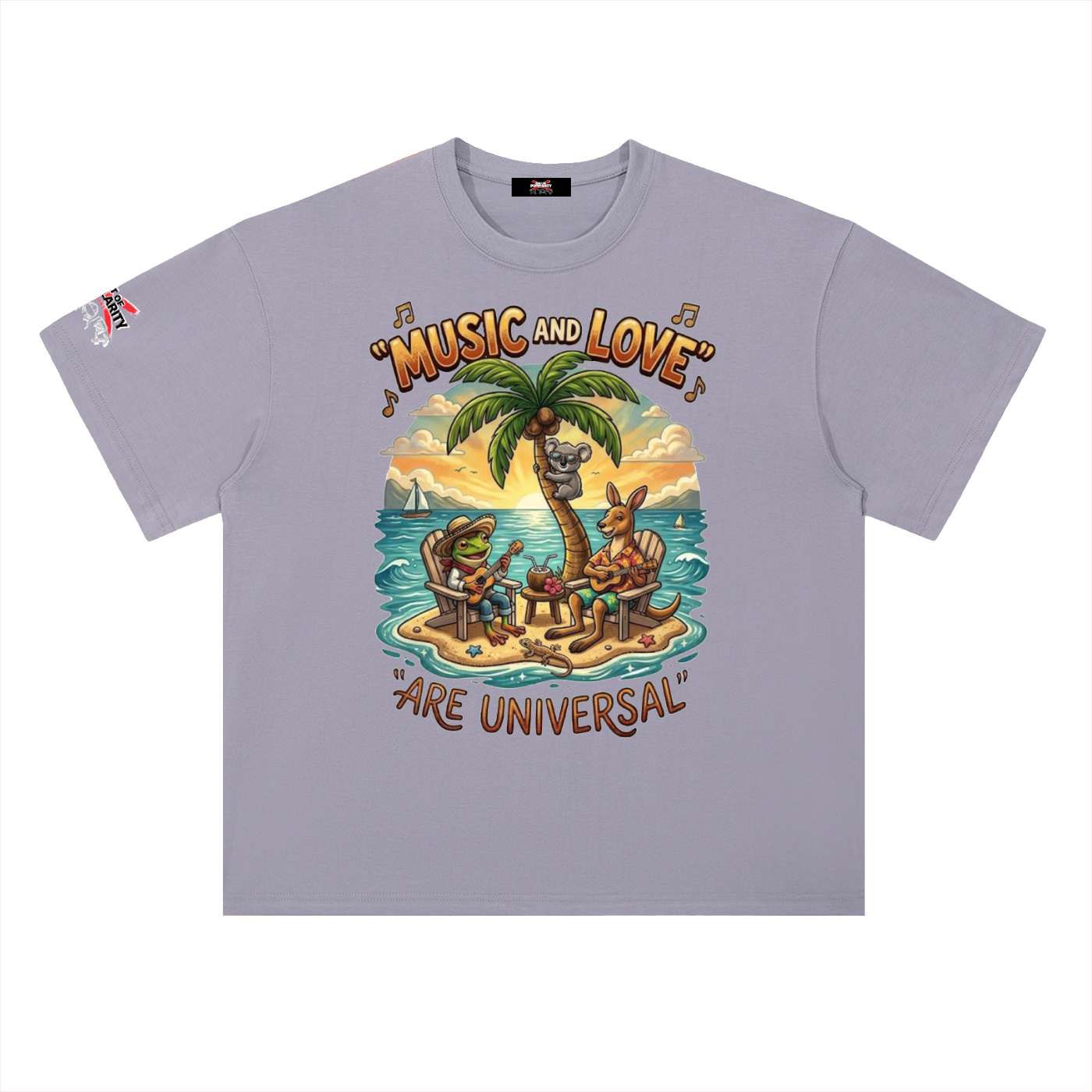 PREORDER: Music & Love Are Universal – Puerto Rico x Australia Tribute Tee (Heavyweight Drop Shoulder Cotton T-Shirt)