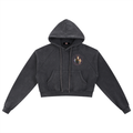 Bad to the Bone Chilli Snow Washed Cropped Hoodie