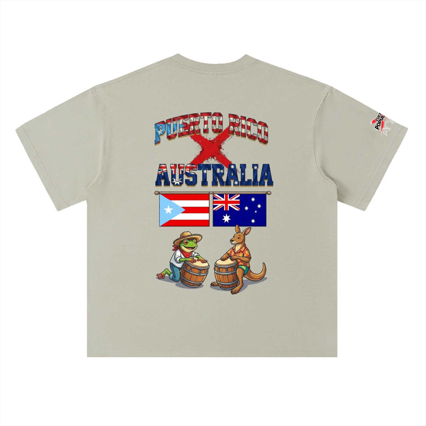 PREORDER: Music & Love Are Universal – Puerto Rico x Australia Tribute Tee (Heavyweight Drop Shoulder Cotton T-Shirt)