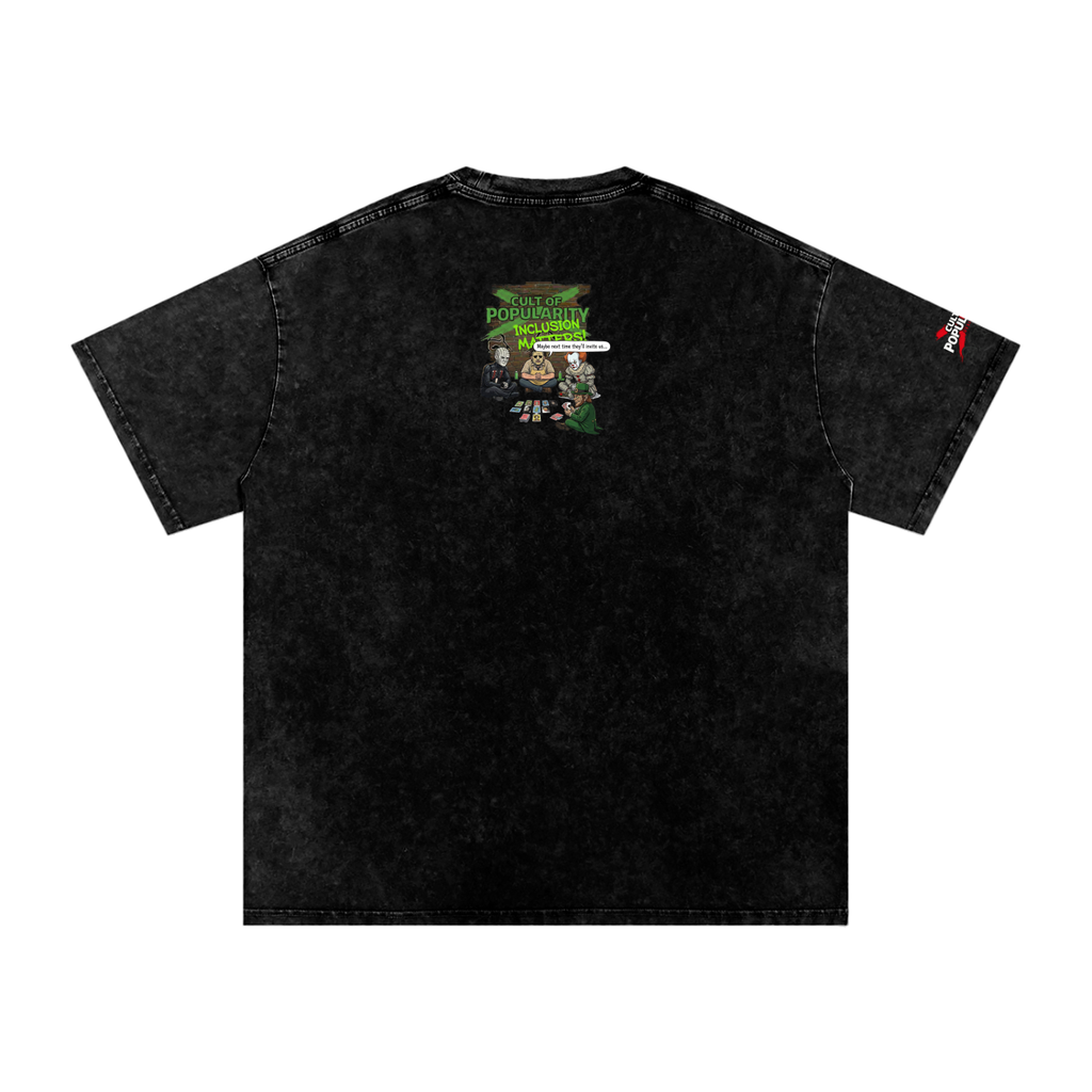The Horror Bunch  Mash up  Snow Washed Oversized Cotton T-Shirt
