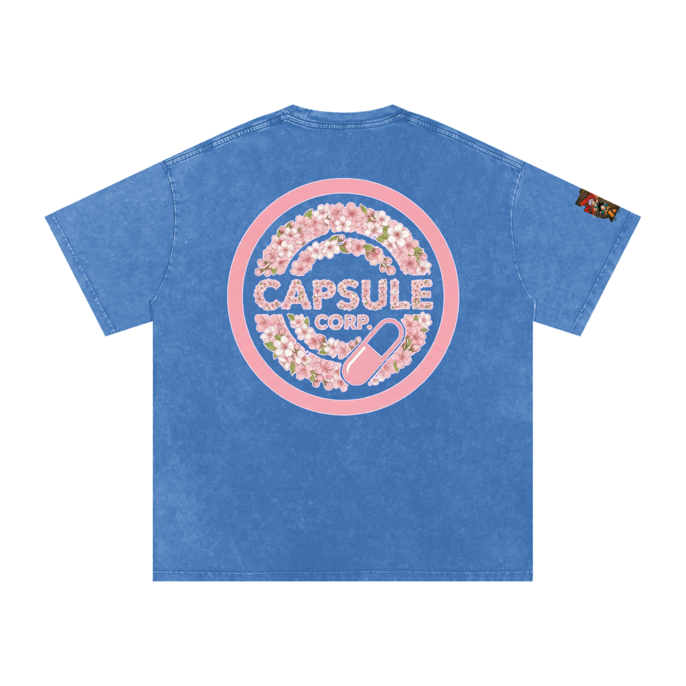 Blossoms of Royal Resolve: Vegetas Pride  Mens Snow Washed Oversized Cotton T-Shirt