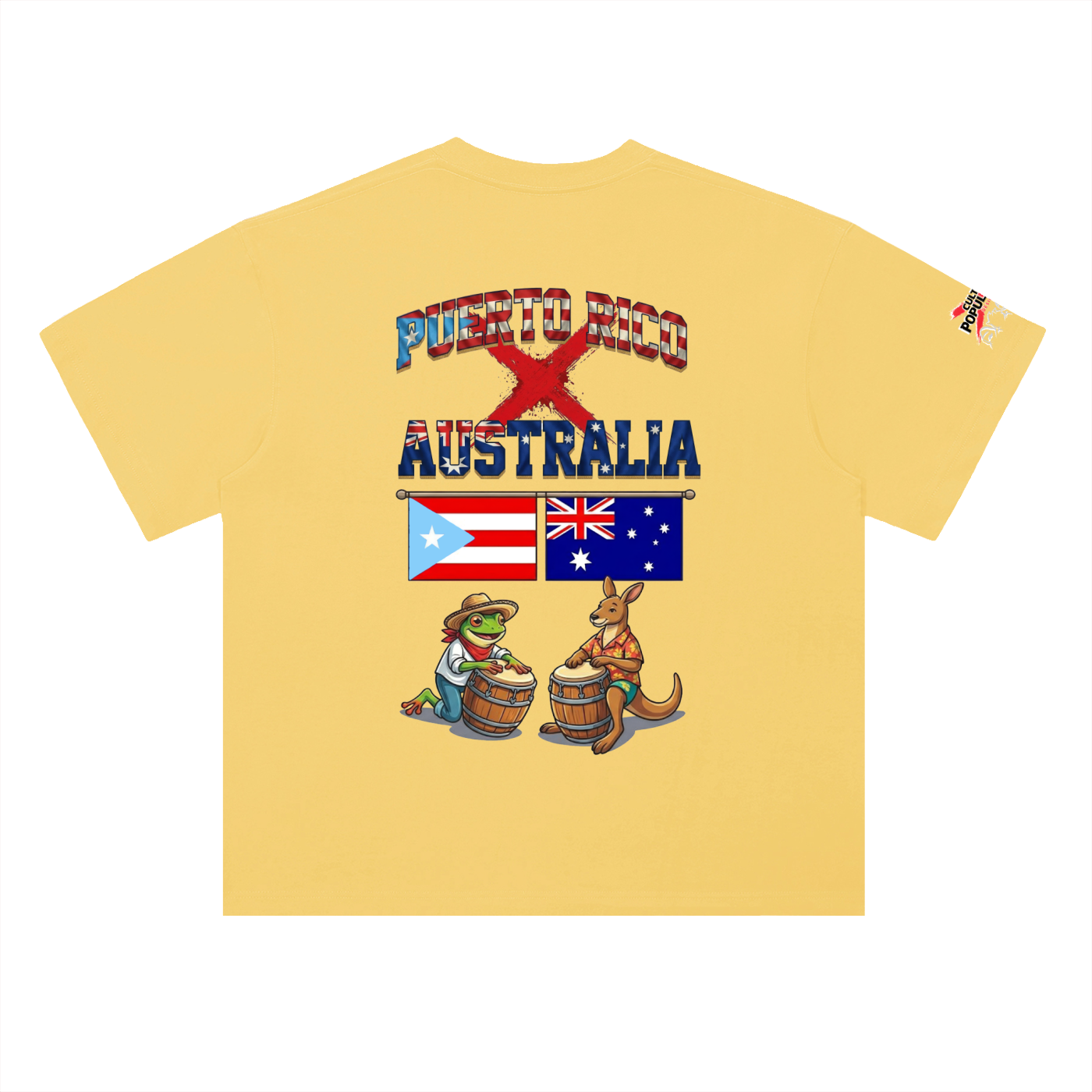 PREORDER: Music & Love Are Universal – Puerto Rico x Australia Tribute Tee (Heavyweight Drop Shoulder Cotton T-Shirt)