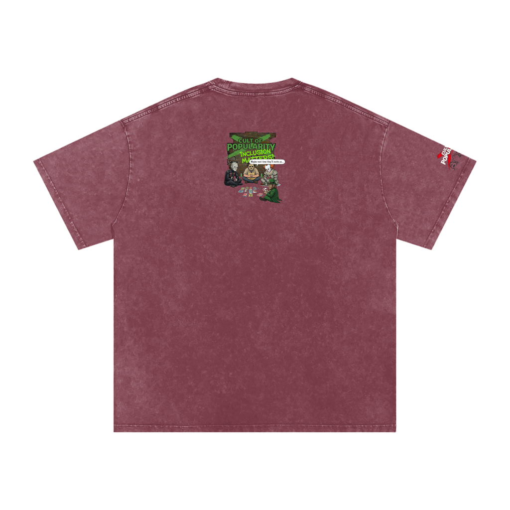The Horror Bunch  Mash up  Snow Washed Oversized Cotton T-Shirt