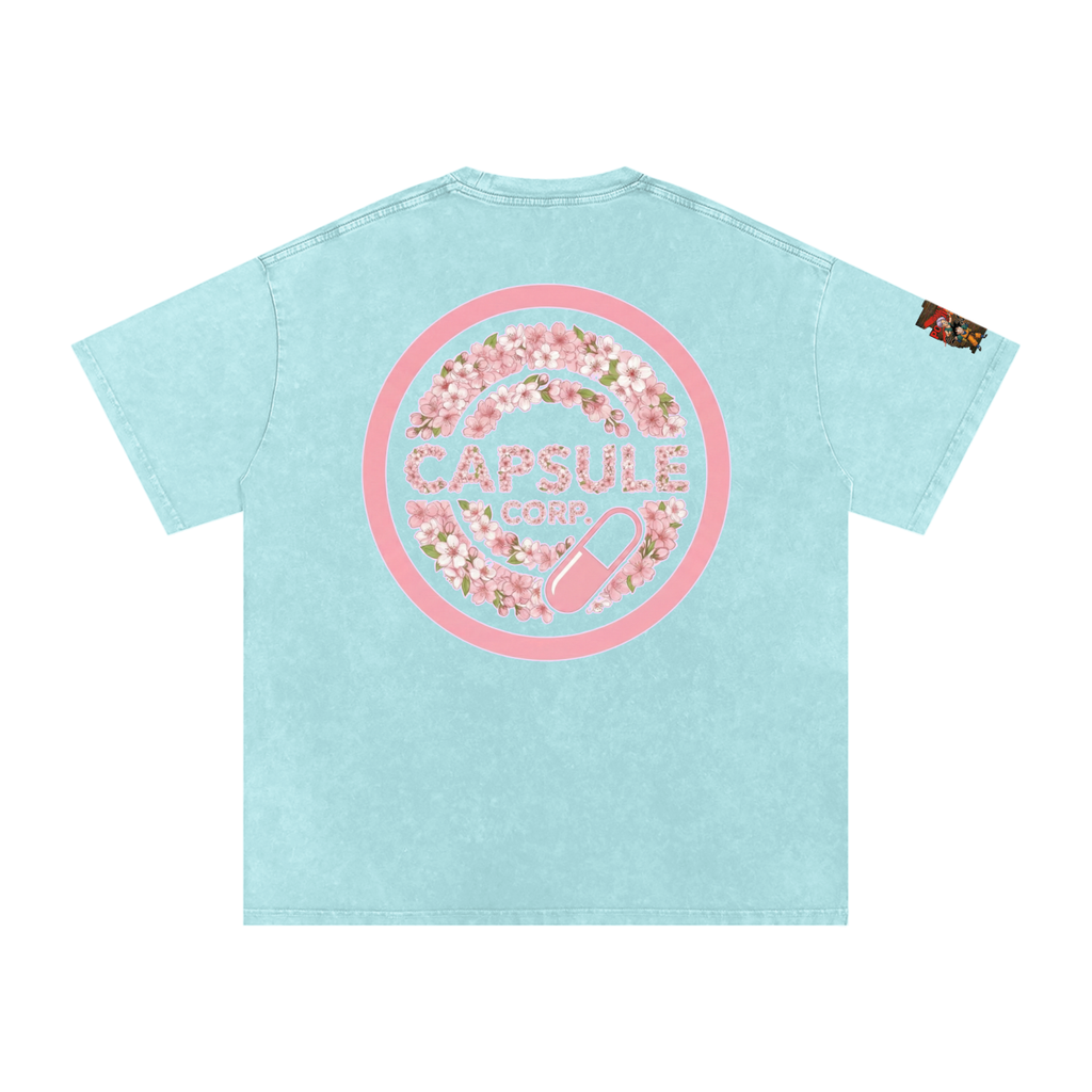 Blossoms of Royal Resolve: Vegetas Pride  Mens Snow Washed Oversized Cotton T-Shirt