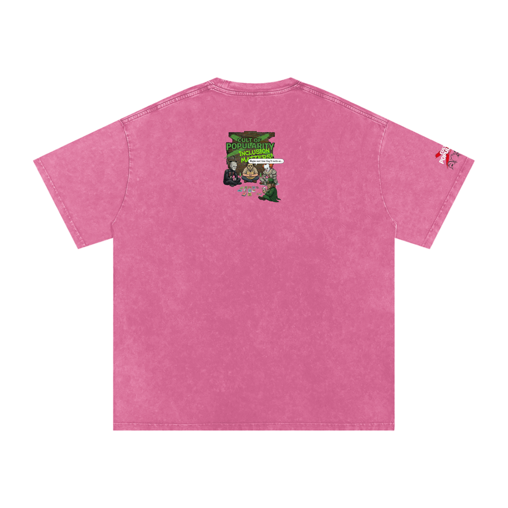 The Horror Bunch  Mash up  Snow Washed Oversized Cotton T-Shirt