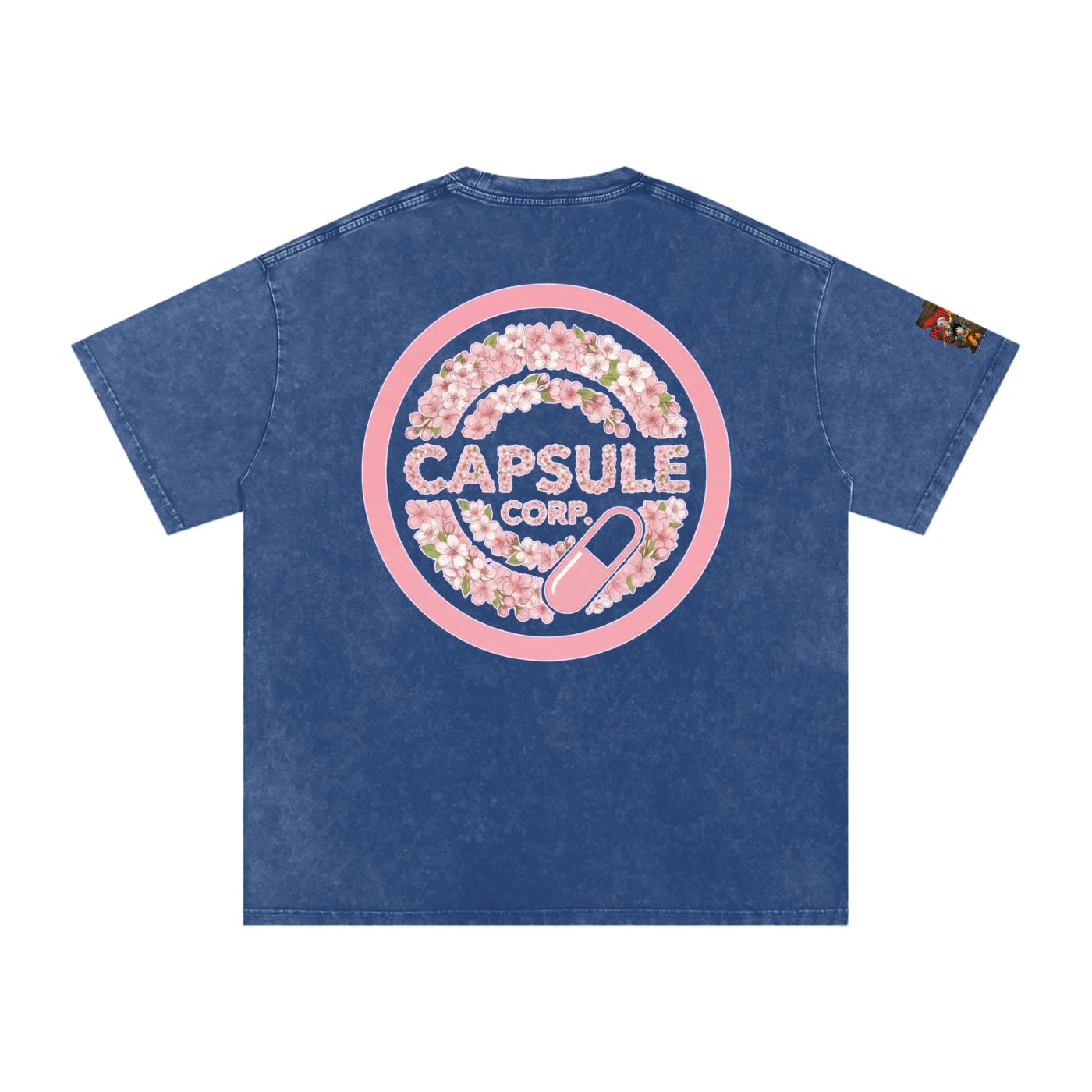 Blossoms of Royal Resolve: Vegetas Pride  Mens Snow Washed Oversized Cotton T-Shirt