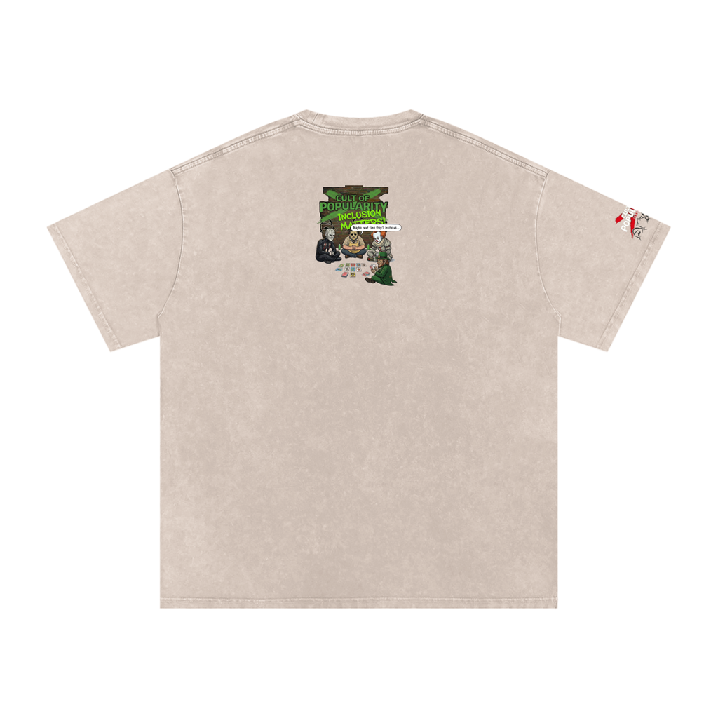 The Horror Bunch  Mash up  Snow Washed Oversized Cotton T-Shirt