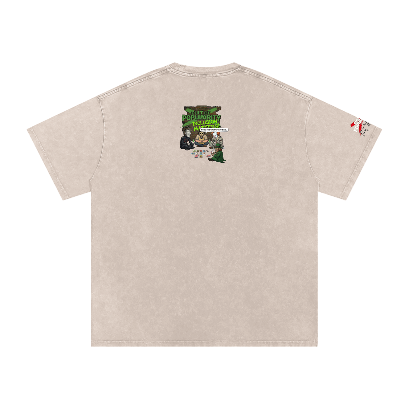 The Horror Bunch  Mash up  Snow Washed Oversized Cotton T-Shirt