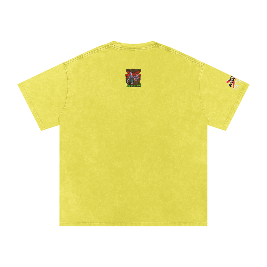 Pocket Saiyan: Battle Evolution  Snow Washed Oversized Cotton T-Shirt