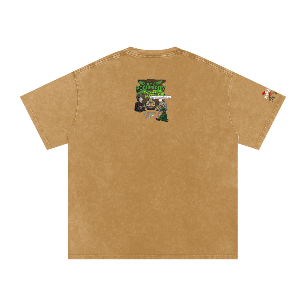 The Horror Bunch  Mash up  Snow Washed Oversized Cotton T-Shirt