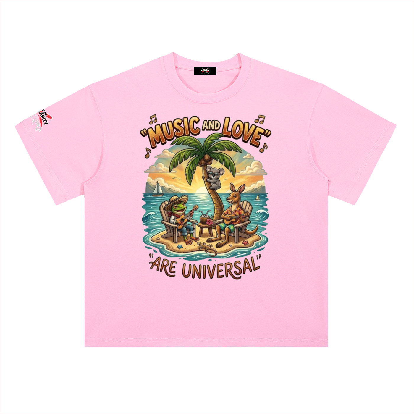 PREORDER: Music & Love Are Universal – Puerto Rico x Australia Tribute Tee (Heavyweight Drop Shoulder Cotton T-Shirt)