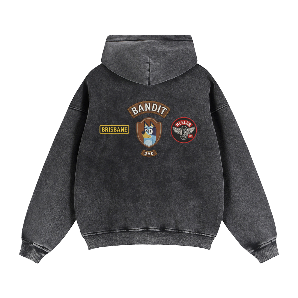 Bad to the Bone Bandit Zip Through Boxy Fleece Hoodie