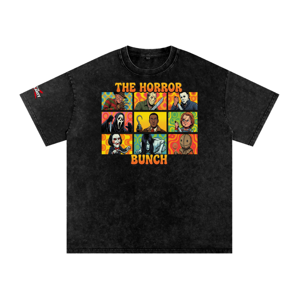 The Horror Bunch  Mash up  Snow Washed Oversized Cotton T-Shirt