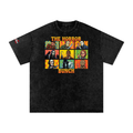 The Horror Bunch  Mash up  Snow Washed Oversized Cotton T-Shirt