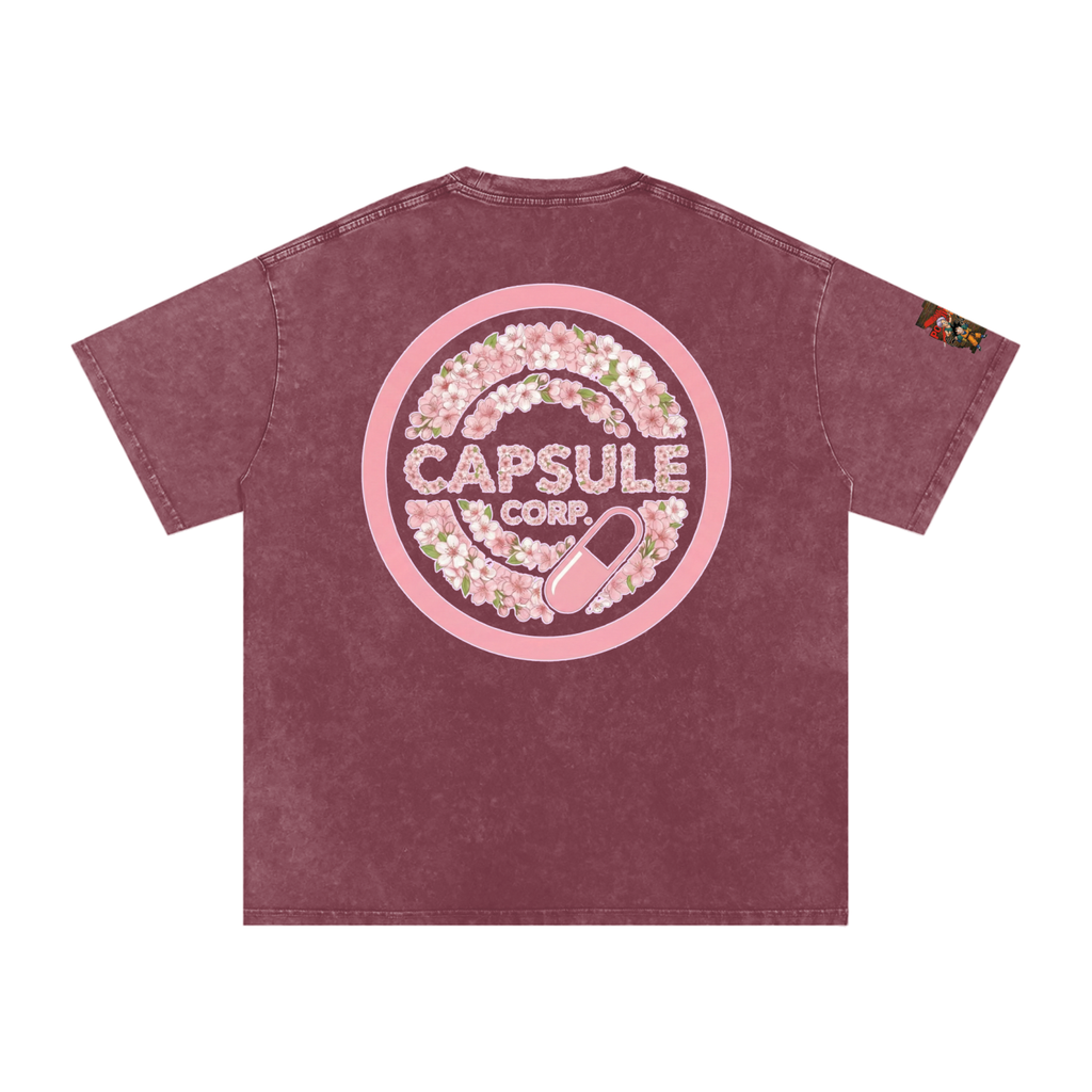 Blossoms of Royal Resolve: Vegetas Pride  Mens Snow Washed Oversized Cotton T-Shirt