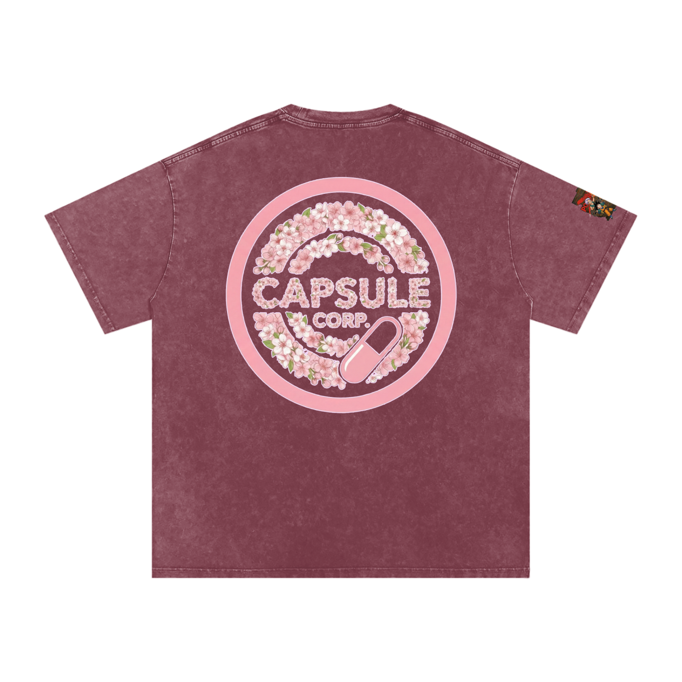 Blossoms of Royal Resolve: Vegetas Pride  Mens Snow Washed Oversized Cotton T-Shirt